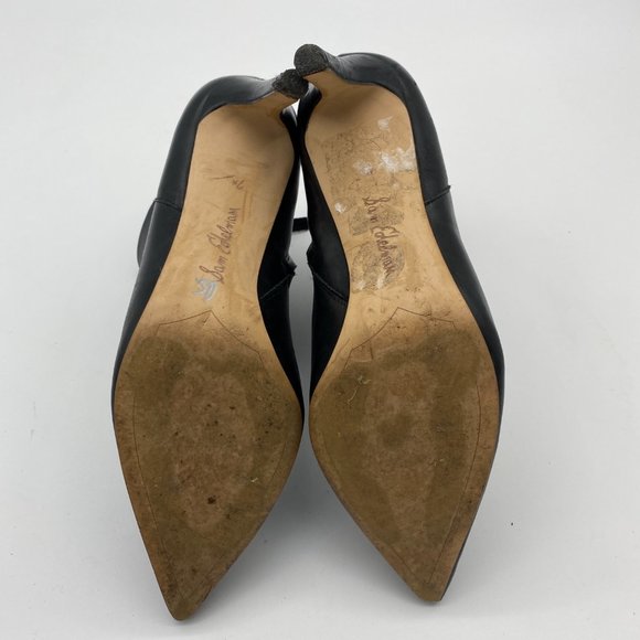 Sam Edelman Karen Black Leather Pointed Boots 7 - Picture 7 of 8